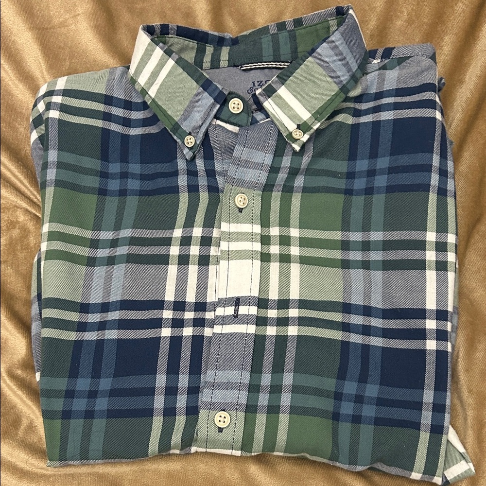 Izod Green and Blue Checkered Shirt